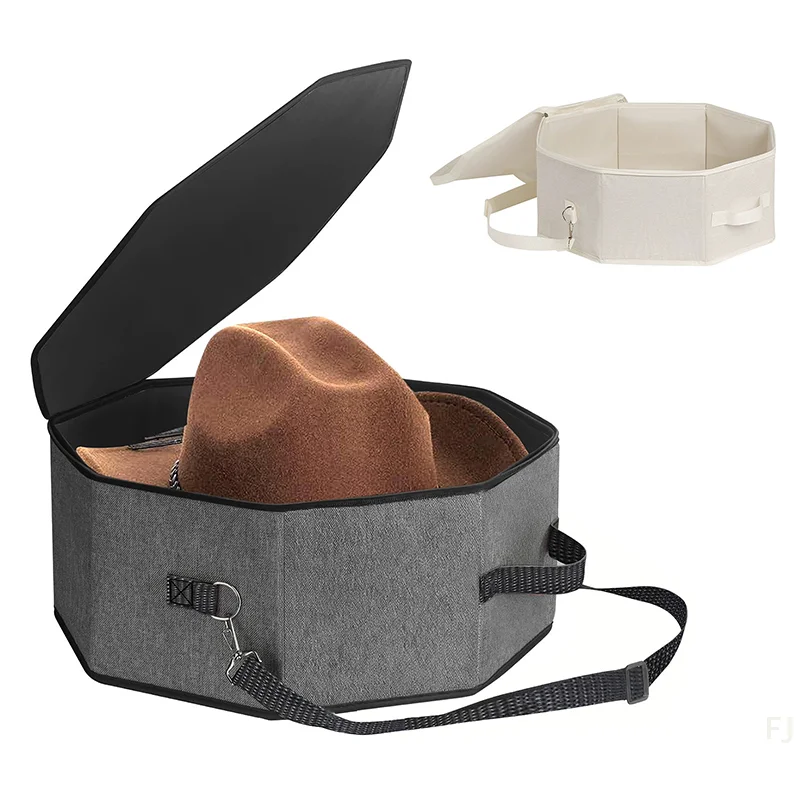 [YU]Adjustable Shoulder Strap Hat Case Deformation-resistant Hat Box Portable Hat Storage Bag With Adjustable For Men For Hats