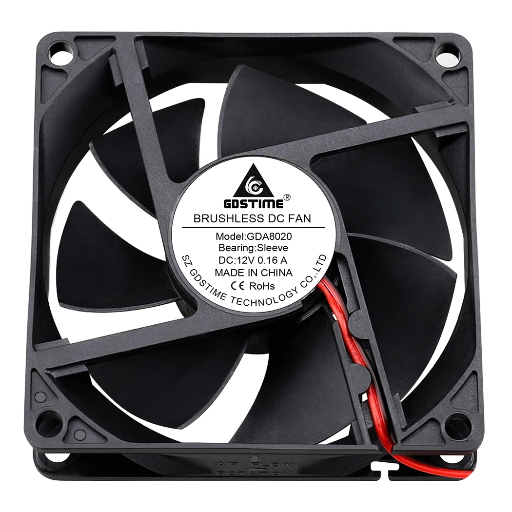 2 قطعة Gdstime 8020 80x80x20 مللي متر 12 فولت 24 فولت Brusheless محوري Exhuast مروحة التبريد ل بطاقة جرافيكس التبريد والتبريد قاعدة الملحقات