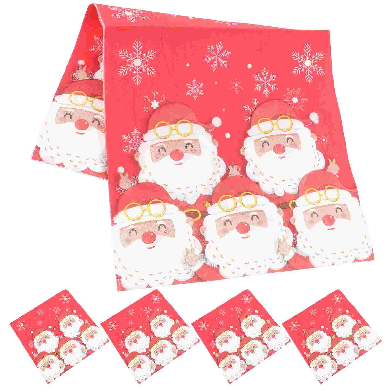 Serviettes de table en papier cocktail, essuie-mains de Noël, décoration de fête, vacances, 40 pièces