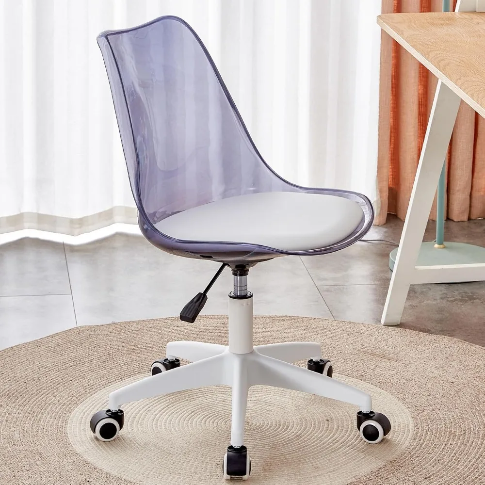 

Cute Vanity Chair, 360° Swivel with Wheels, Armless Durable Swivel Chair for Narrow Spaces, Easy To Care, Chairs