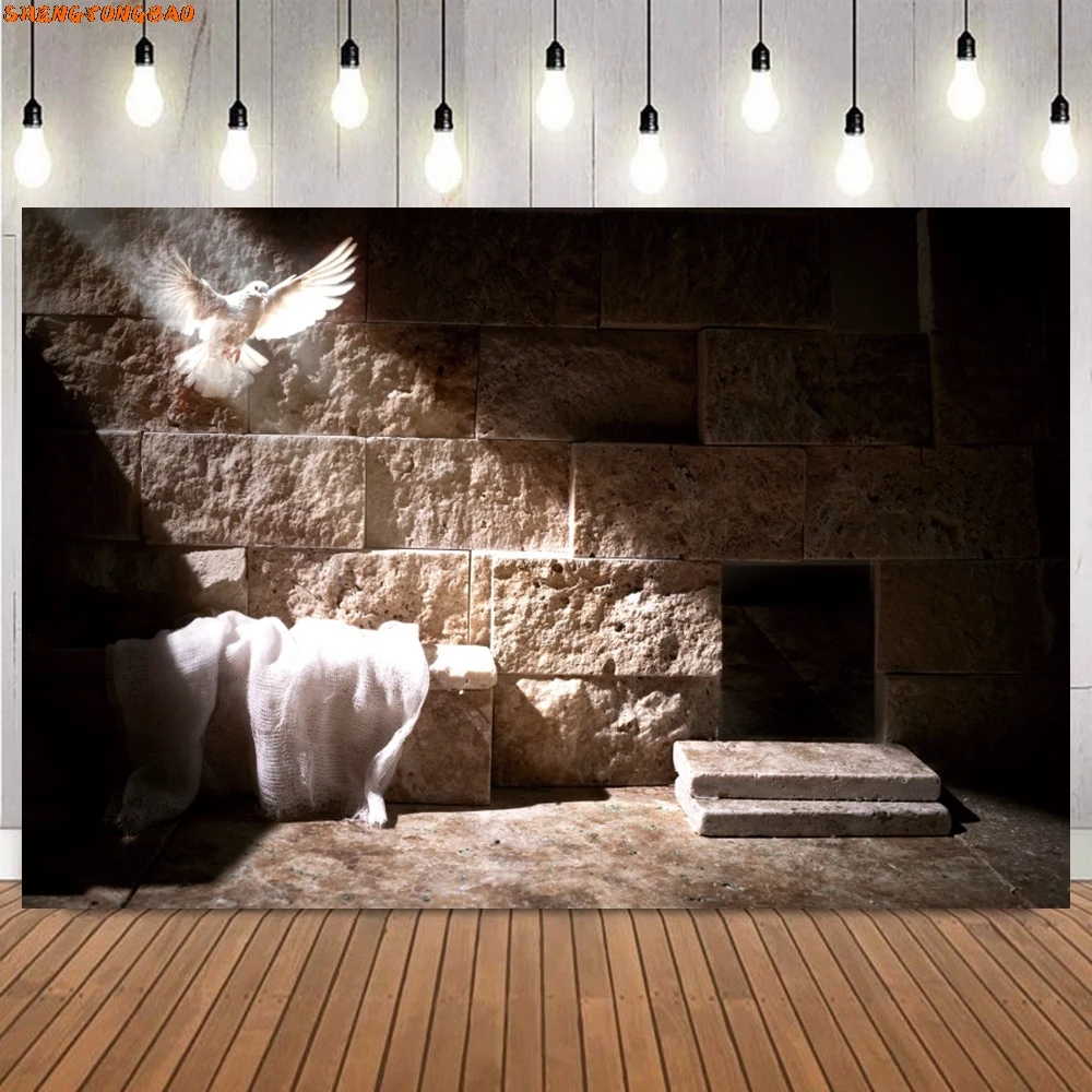 Toile de fond croix escalier vers le ciel, dieu bénisse le Saint-esprit, colombe de Pâques, fond de Jésus, événements religieux, décor de fête à thème, studio photo