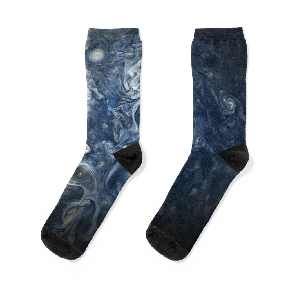 

Swirling Blue Clouds of Planet Jupiter from Juno Cam Socks Rugby snow kawaii Women Socks Men's