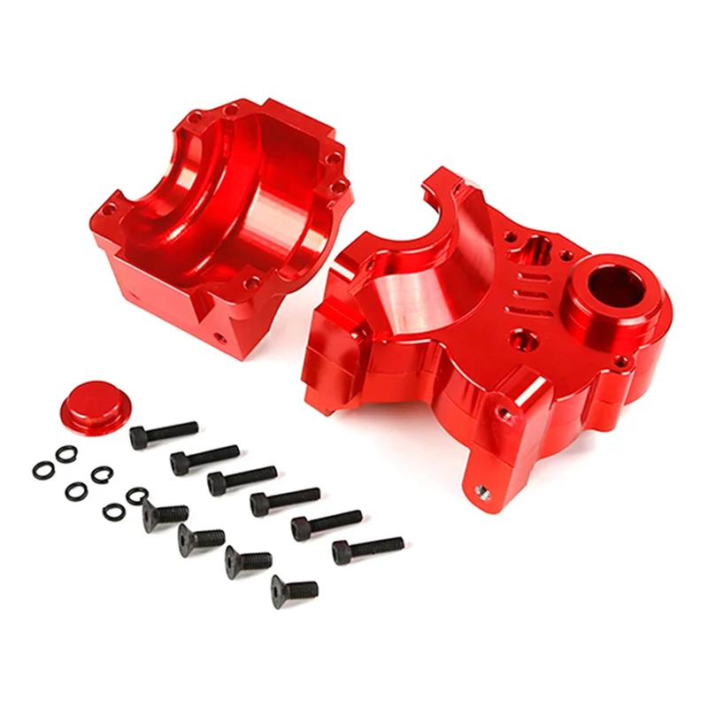 Set di scatole ingranaggi differenziale di fissione a tre sezioni in metallo CNC adatto per parti di giocattoli 1/5 HPI ROFUN BAHA ROVAN KM BAJA 5B 5T 5SC, rosso