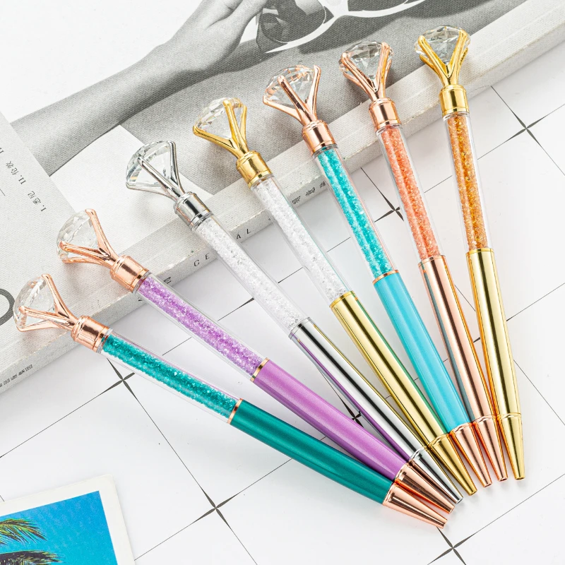 

20PCS Factory wholesale crystal diamond metal ballpoint pen gift office stationery