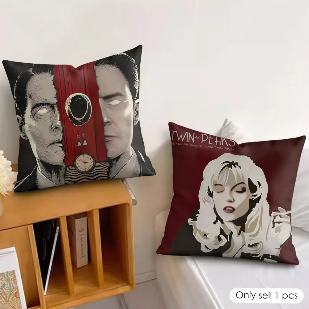Twin Peaks F-Fire Walk Me Cushion Cover Silky Short Plush Invisible Zipper Dustproof Sofa Pillow Case For Home Decor