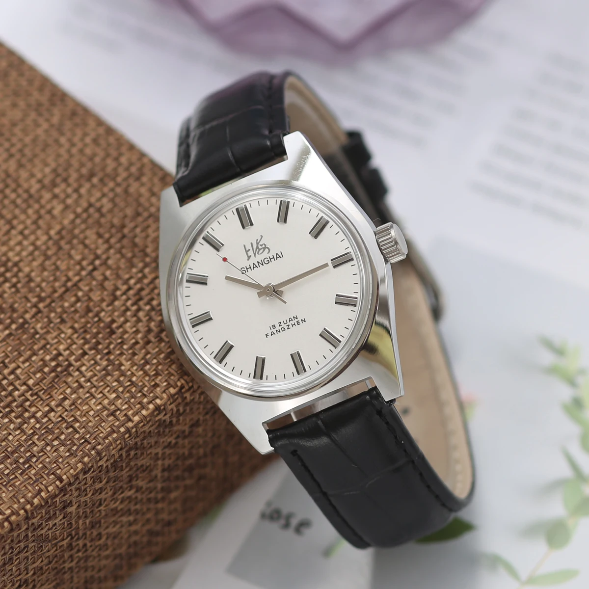 Relojes Shanghai Esfera estéril Diseño Bauhaus 36 mm Relojes de pulsera mecánicos para hombres Drop Shipper 7120