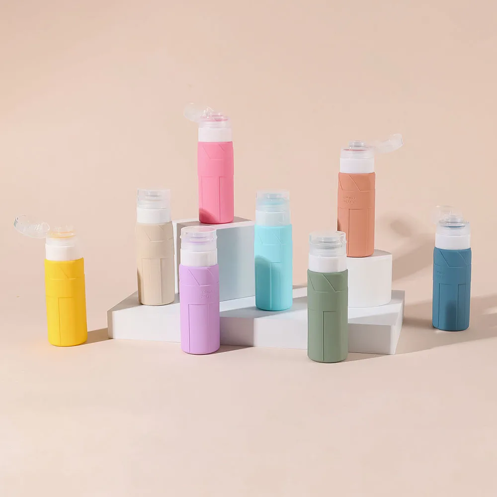 4pcs 100ml Empty Travel Bottles for Toiletries, Travel Size Containers, Leak Proof Silicone Tubes for Shampoo Conditioner Lotion