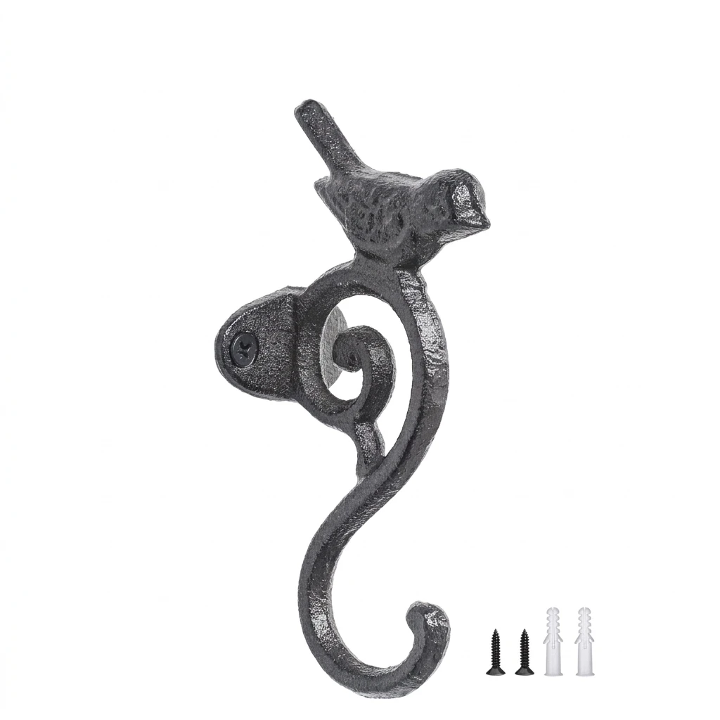 Wall Hook Vintage Entryway Organizer for Homeowners Retro Cast Iron Bird Key Holder Rack Decorative Coat Hanger Durable