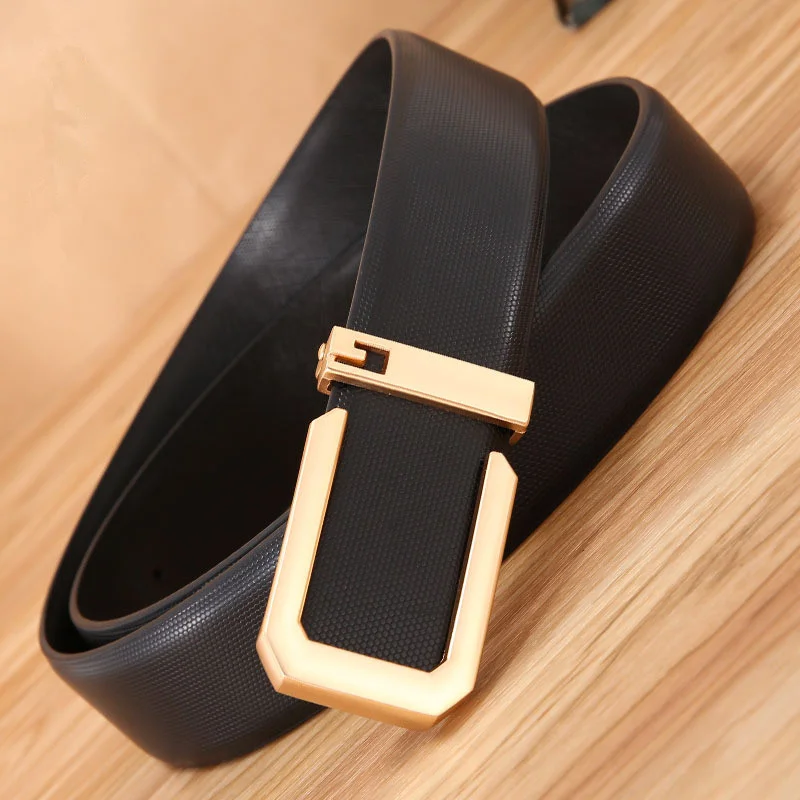 Men's Belt Slide Buckle Belt for Men Luxury Brand Waistband Design Fashionable Casual Belt Male