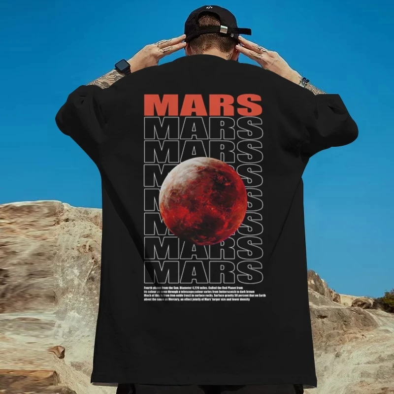 Moon short sleeve planet T-shirt 3D printing pattern short sleeve summer men's clothing new casual tops oversized men's wear image 3