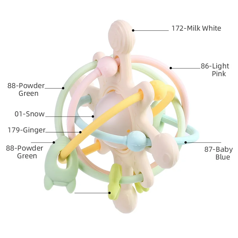 Sonaglio e massaggiagengive sensoriale campana da letto palla Montessori in Silicone giocattoli per neonati giochi di sviluppo regalo per bambini per bambini 0 36 mesi