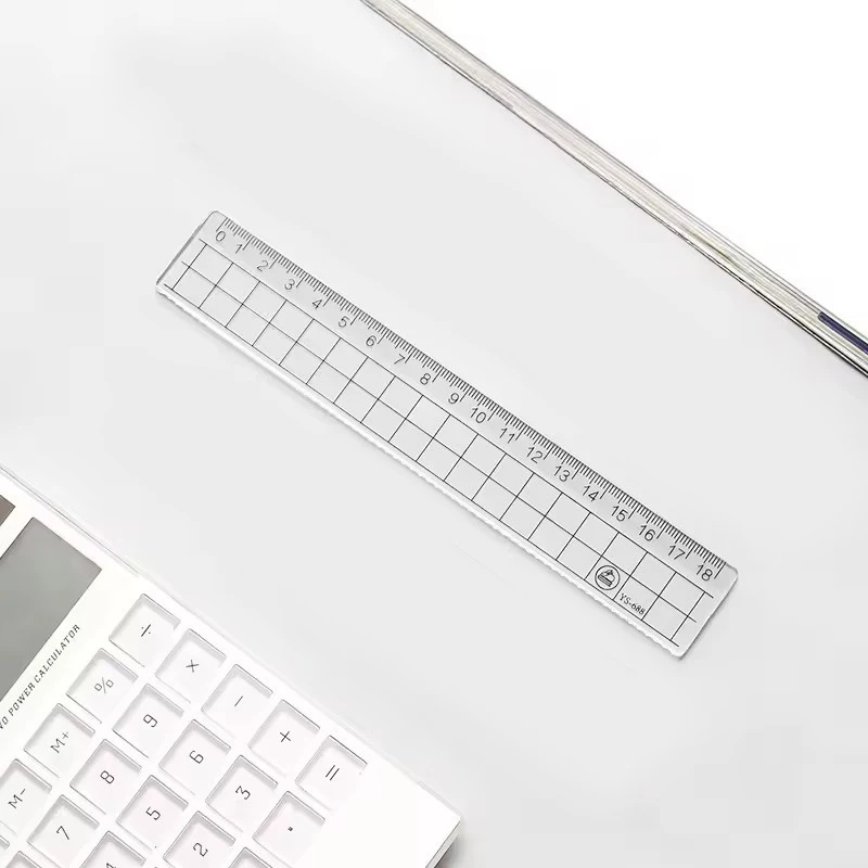 18cm Ruler Transparent Grid Measuring Ruler Portable Drawing Ruler For School Office Student Stationery Ruler