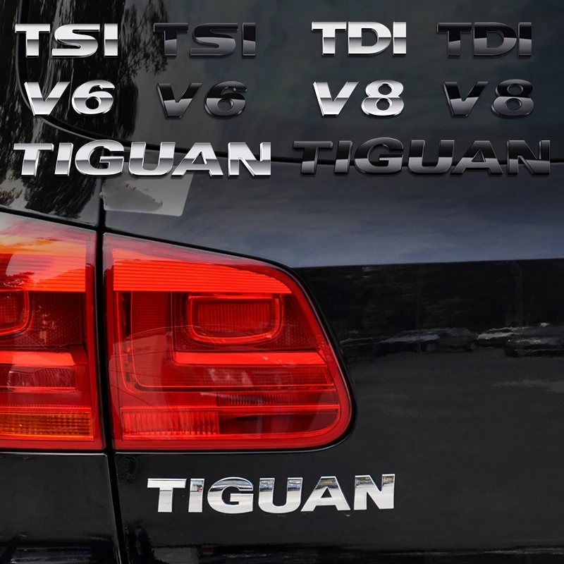 1PC 3D ABS TIGUAN TSI TDI Car Letter Logo Sticker Tail Bumper Badge Auto Rear Trunk Emblem Styling Accessories for Volkswagen