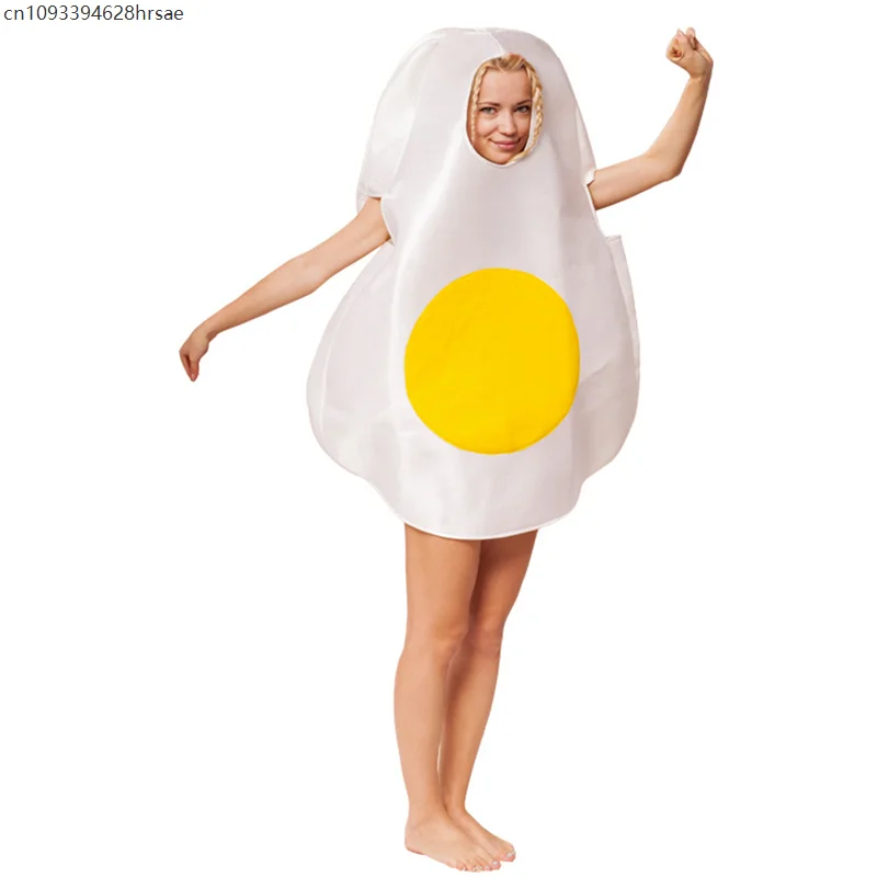 2025 New Arrival Food Theme Cosplay Women Fried Egg Holloween Dress Up Men Egg Costume