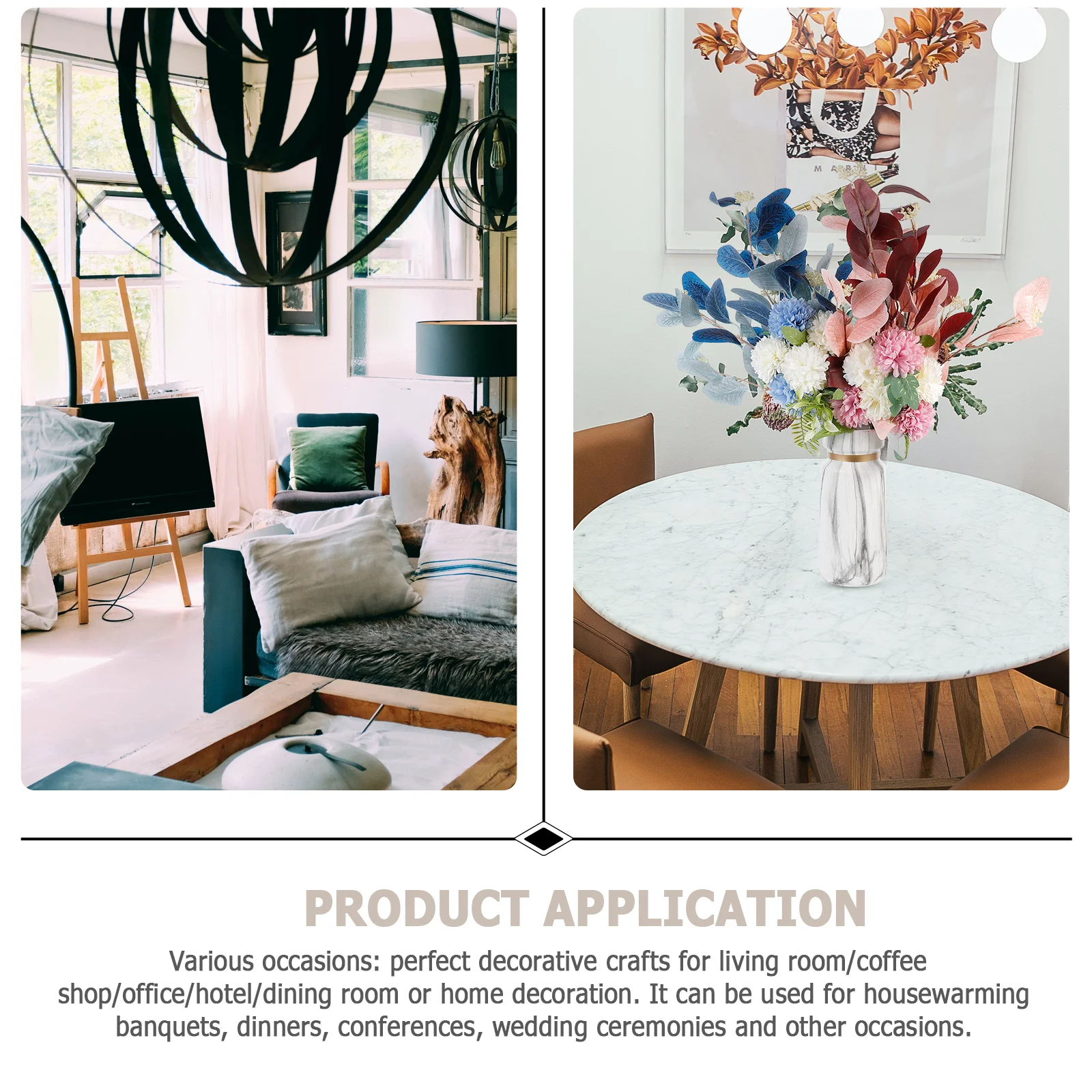 

Ceramic Marbling Flower Vase 6 Inch Glossy Finish Simple Design for Home Office Decor Desktop Vase for Flower Arrangement and