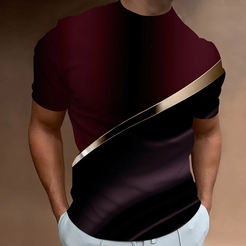 3d Line Printed Men'S T-Shirts Fashion T-Shirts For Men Street Designer Short Sleeved Oversized Top Tees Daily Casual Sportswear image 3