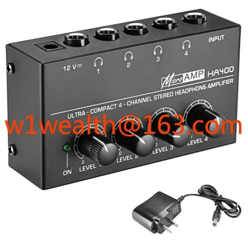 

Усилитель для наушников портативный стерео Hi-Fi Mini HA400 4-канальный монитор усилитель для наушников для дома