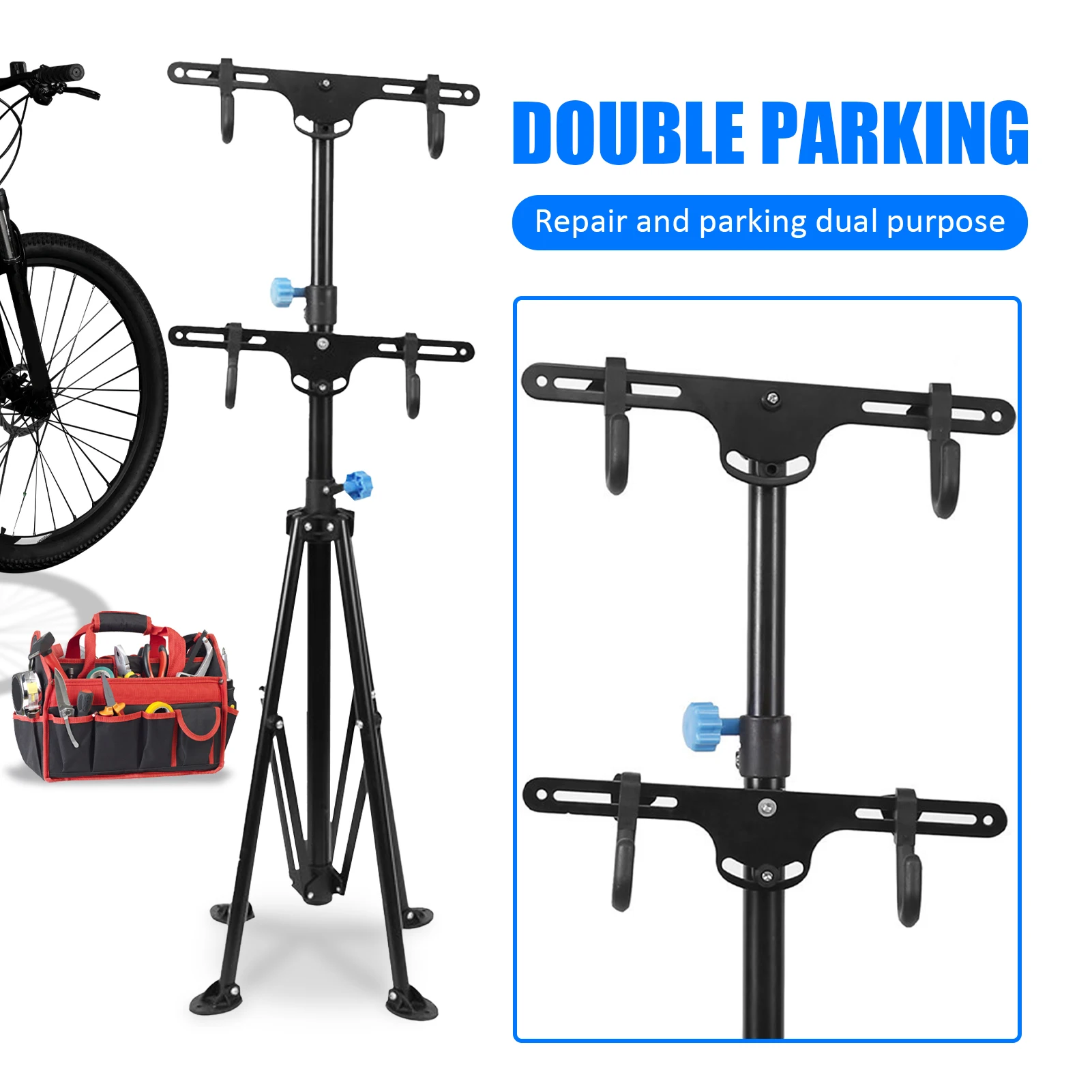 

Bike Repair Stand Folding Cycling Work Stand Hook Type Bicycle Parking Rack Portable Mountain Bike Display Stand Bike Workstand