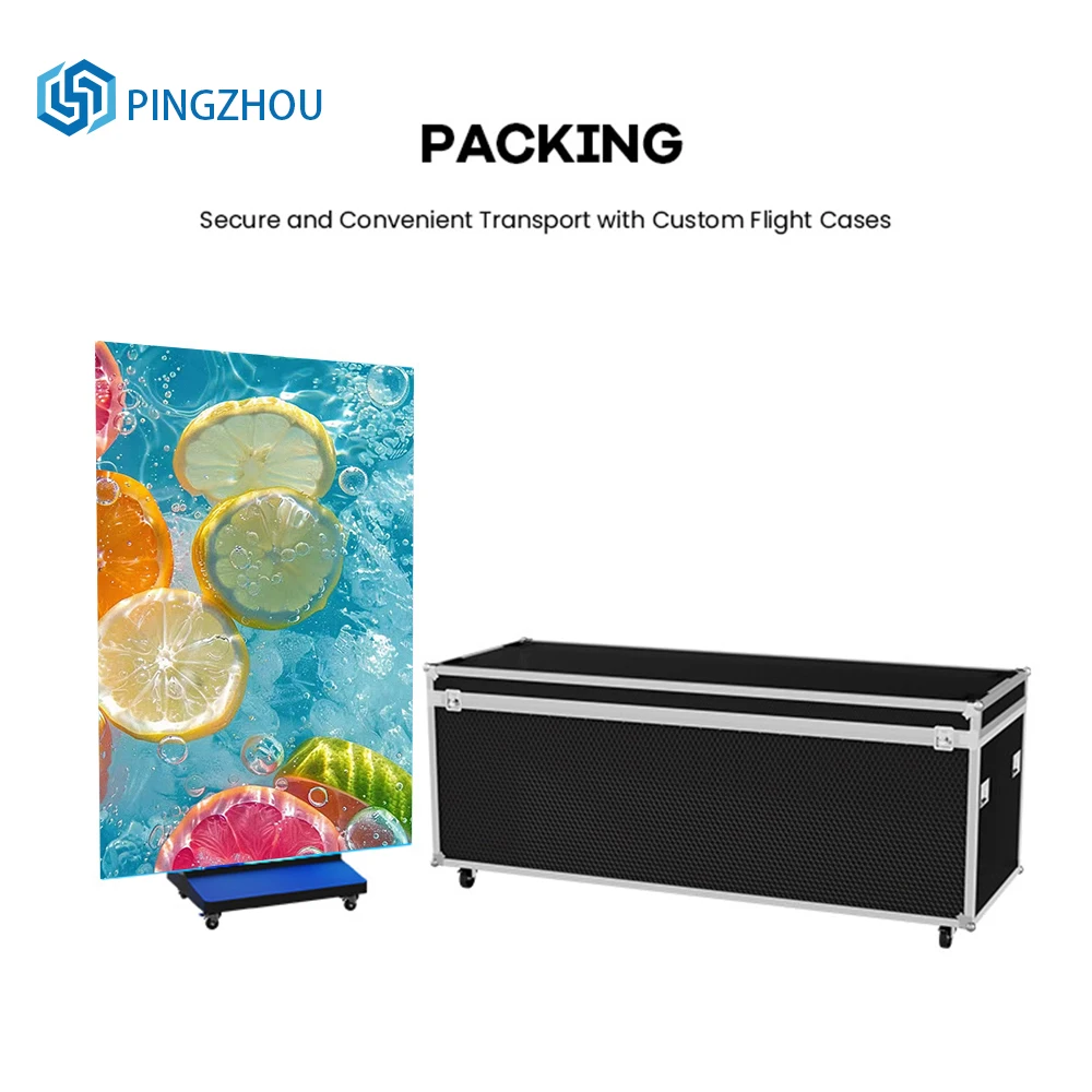 Indoor And Outdoor Movable Double-sided Or Three-fold LED Poster DisplayLED Advertising Digital Poster Full-color Display Screen