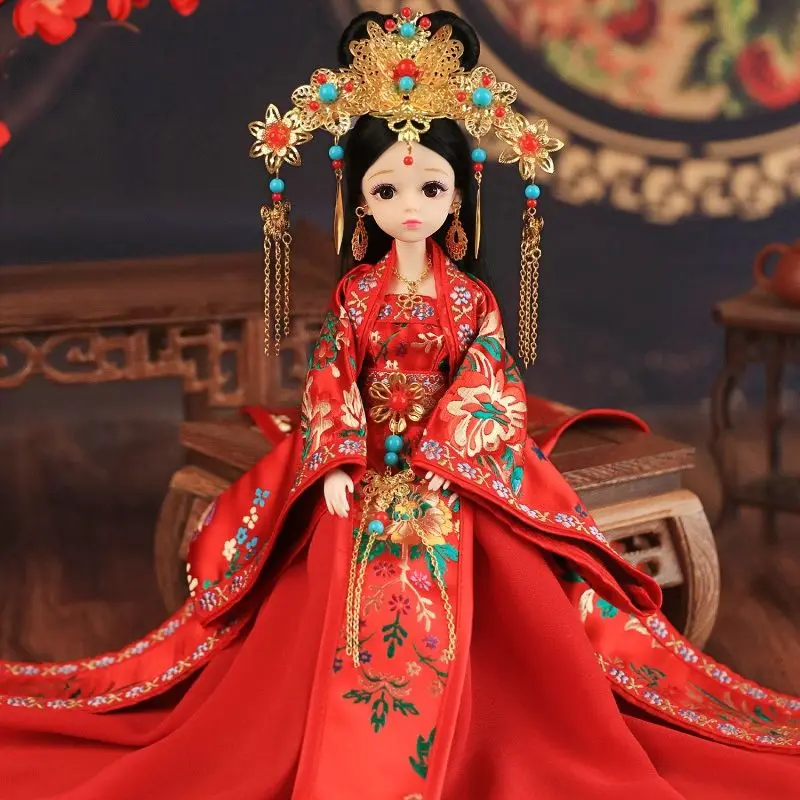 Chinese AncientDoll with Hanfu Accessories Clothes Headdress Fairy Princess Doll Chinese Drama Dolls Toys for Girls