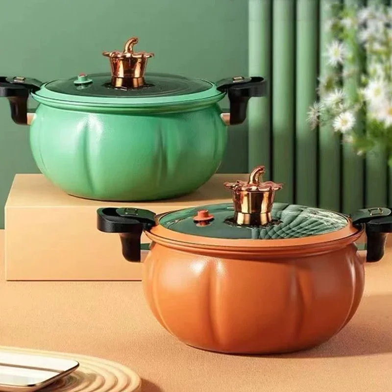 8L Pumpkin pot Multifunctional Plumpy Non-stick Micro Pressure Pot Kitchen Induction Cooker Gas Stove Universal Soup Pot