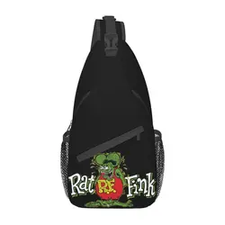 Sac à Dos à Bandoulière de Dessin Animé Rat Fink pour Homme, Sacoche de Poitrine Décontractée pour le Camping et le Vélo