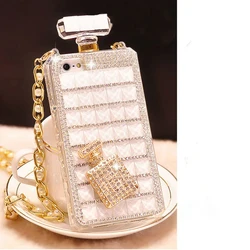 Luxury Diamond Perfume Bottle Case TPU Rhinestone Bling Cover Coque For Samsung Galaxy S24 S25 Plus S21 S22 S23 Ultra Note 10 20