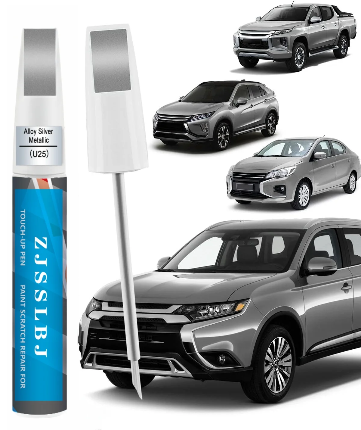 Alloy Silver Metallic (U25) Touch Up Paint Compatible with Mitsubishi Exact Match  Touch up Paint for Chips and Nicks Repair