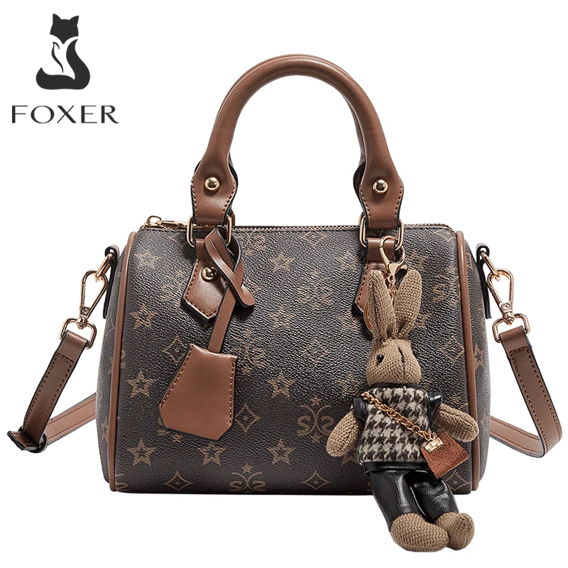 FOXER Small Fashion Crossbody for Women Classic Signature Lady Handbag Gift for Wife, Lover