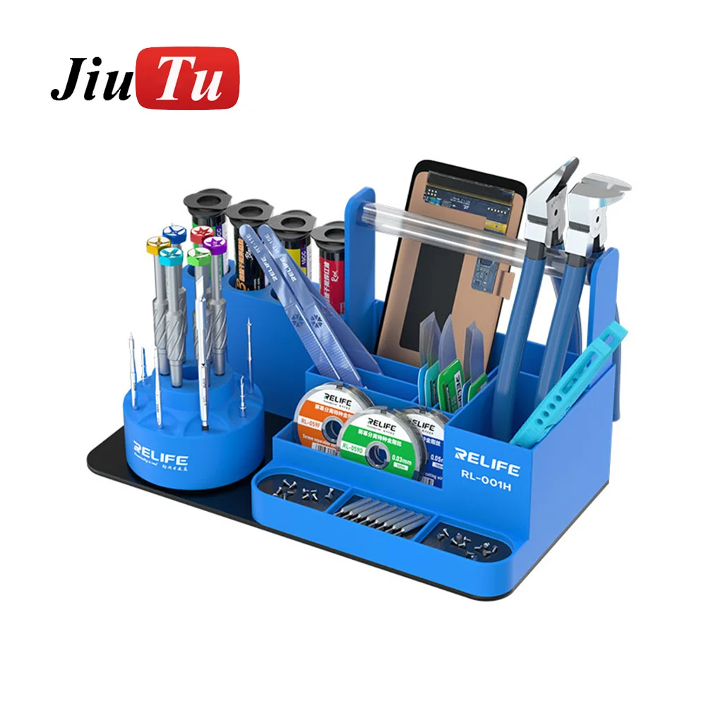 New 360° RL-001H Rotatable Multifunctional Repari storage Rack Tweezers Screwdriver Tool Box Classification Rotating Storage Box