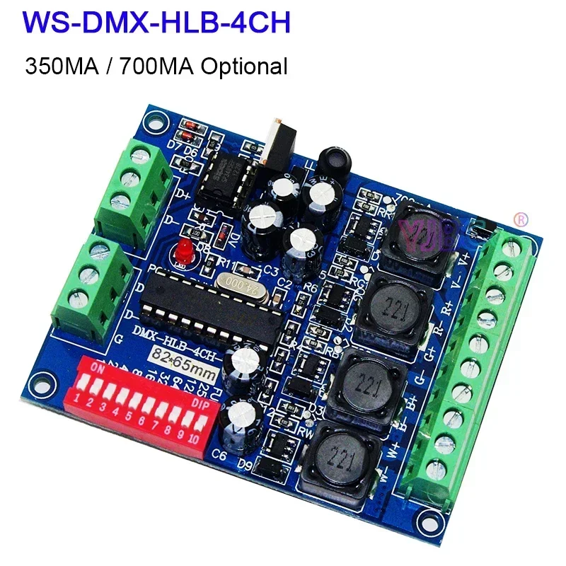 5 В-36 В 12 В 24 В DMX512 декодер 350 мА/700 мА * 3CH/4CH DMX RGB RGBW светодиодный контроллер света 3/4 группа одного светодиодный (6-контактный выходной диммер CC