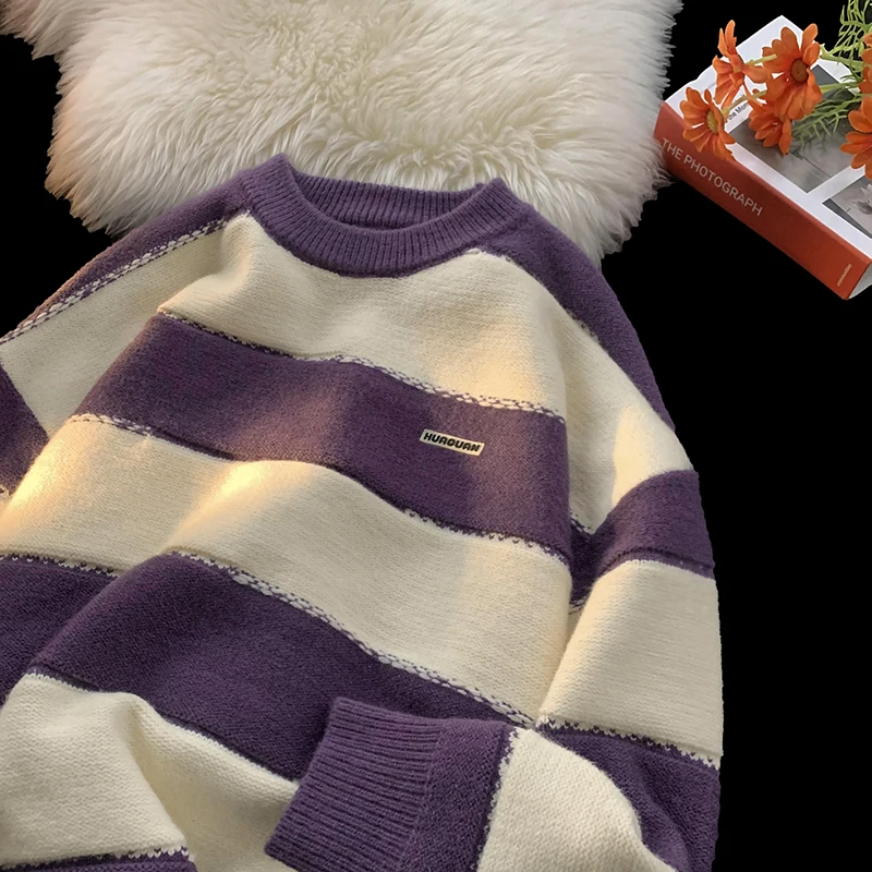 

Trendy round Ne Knitted Sweater for Boys Winter Casual Loose Fit Long Sve Color Teenagers Faionable Top