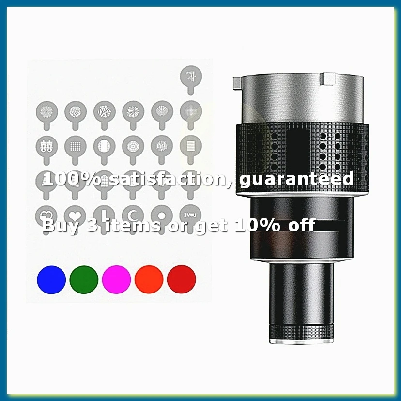 Photograph Flash Snoot Conical Lens Video Photo Studio Light Kit with Optical Spotlight Lens 25 Gobos-A56M