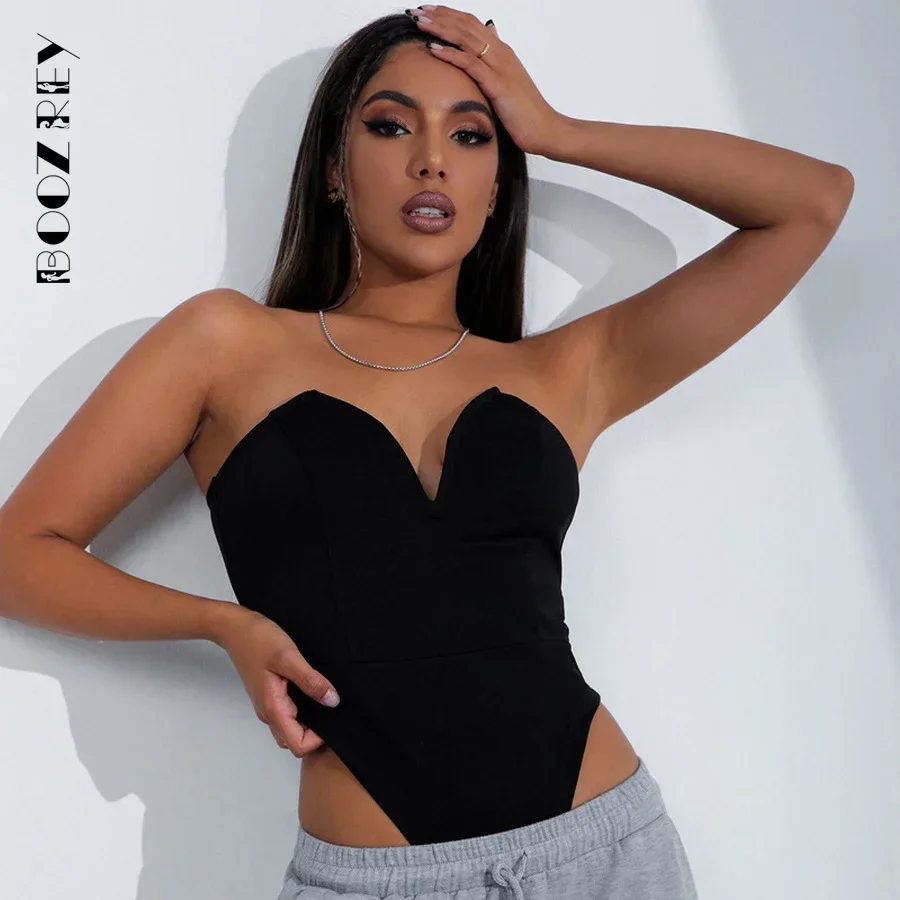 Chemise moulante et amincissante pour femme, combinaison taille haute, Sexy, une pièce, avec décolleté en V, couleur unie, automne