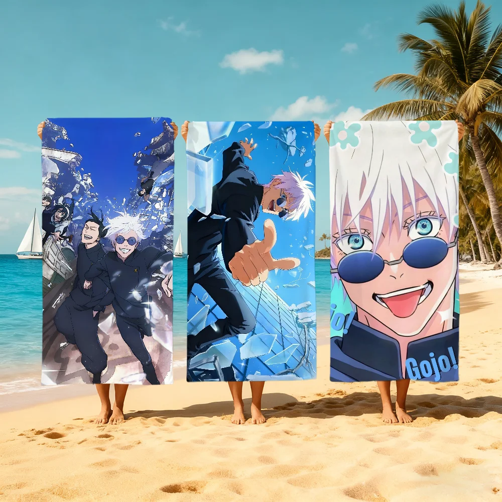 J-jujutsu-u anime gojo Towel Large Quick-Drying Microfiber soft K-kaisen-n Beach Towel for Travel Fitness Sauna Bathing Camping