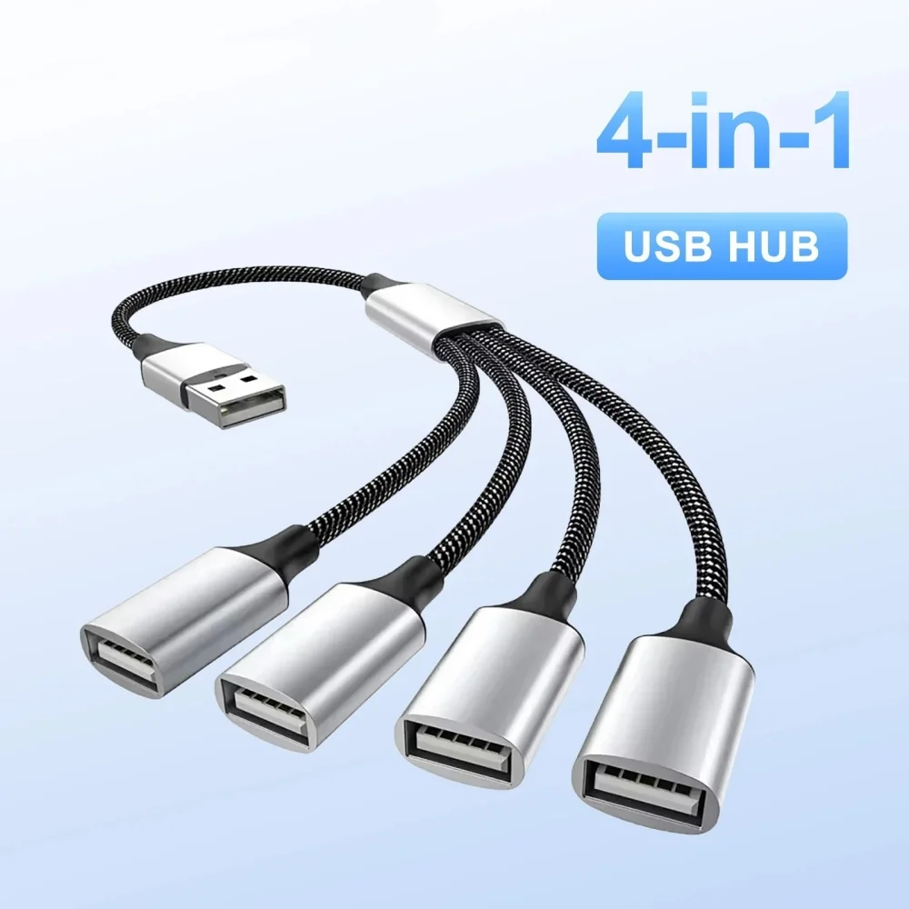 

4-портовый USB-адаптер-концентратор типа C, разветвитель, многопортовый концентратор-расширитель, преобразователь для Macbook Air Pro, аксессуары для ноутбуков и ПК