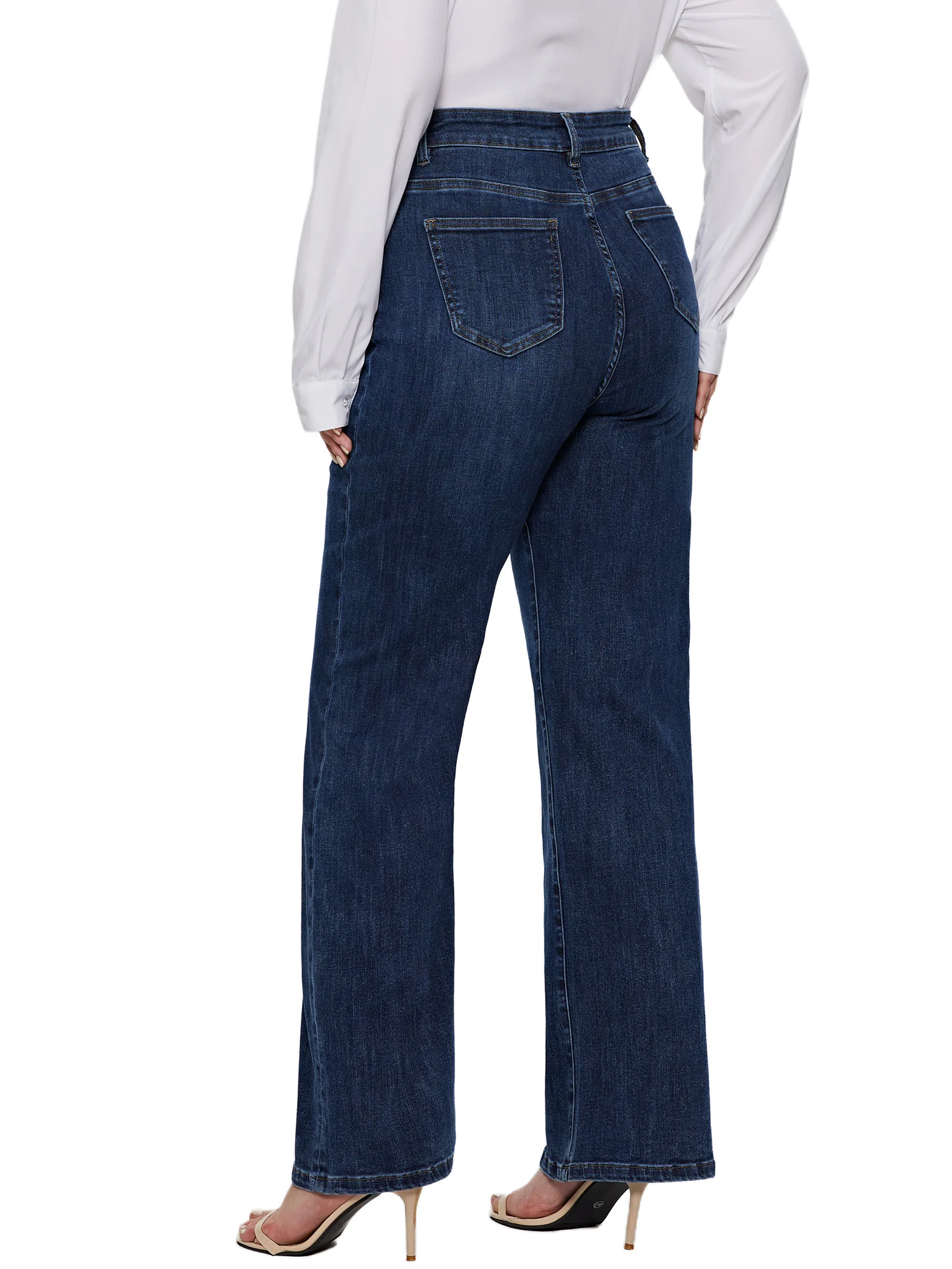 Plus Größe Breite Bein Jeans für Frauen Hohe Taille Stretchy Dame Baggy Jeans Lose Anliegende Gerade Frauen Jeans 175cms Hoch jeans