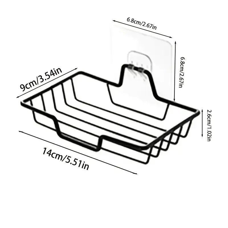 Stainless Steel Soap Dish – Wall-Mounted, No Drill, Holds 2 Soap Bars, Drain Holes, Bathroom Decor for Halloween & Christmas view 3