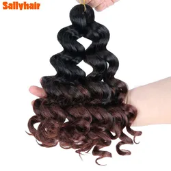 Ocean Wave Crochet Hair 12Inch Synthetic Deep Wave Braiding Hair Extensions Hawaii Afro Curls Ombre Short Ocean Wave Braids Hair