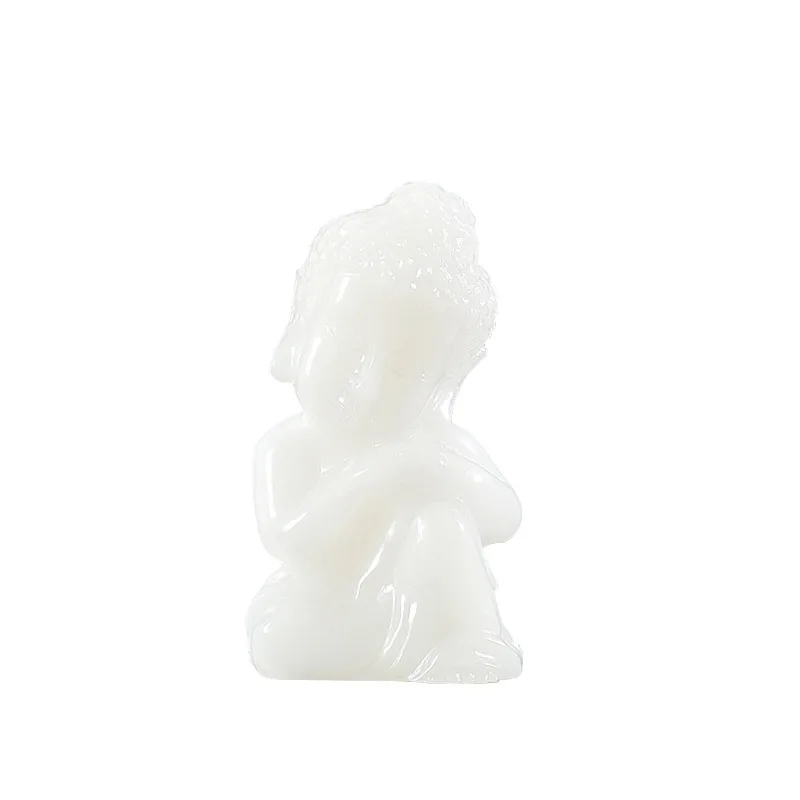 

White jade Buddha statue ornament White jade engraving Buddha statue living room home entrance Jade home gift