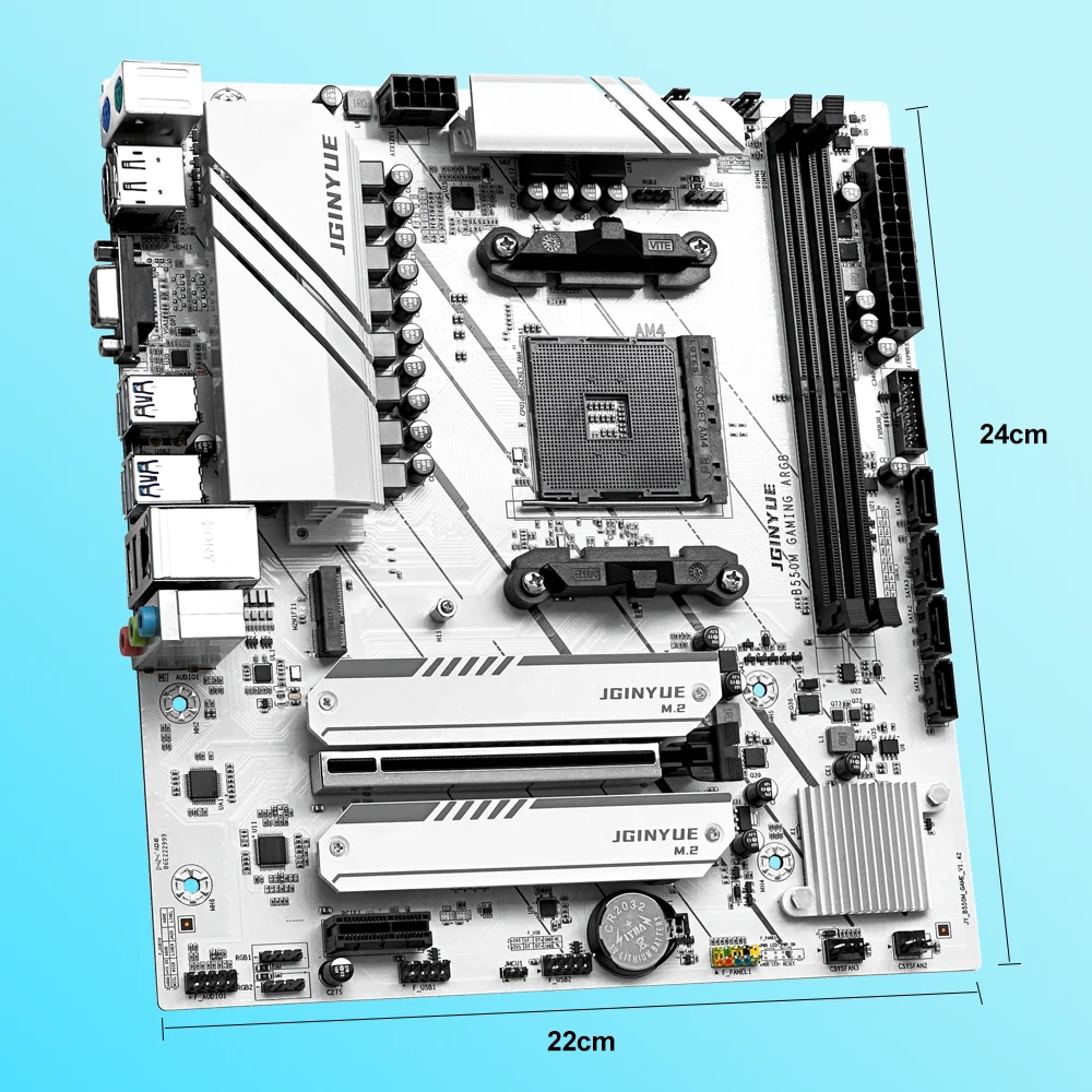 JGINYUE B550M-GAMING ARGB Motherboard with CPU R7 5700x 32GB DDR4 RAM for Computer