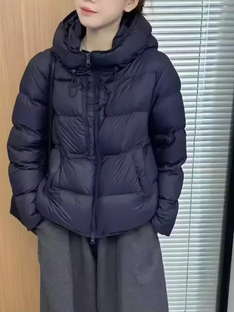 Korean Sle ort Thiened Hooded Jaet Women's Winter Warm Slimming Versatile Cotton Coat Trendy Commute Loose Fit