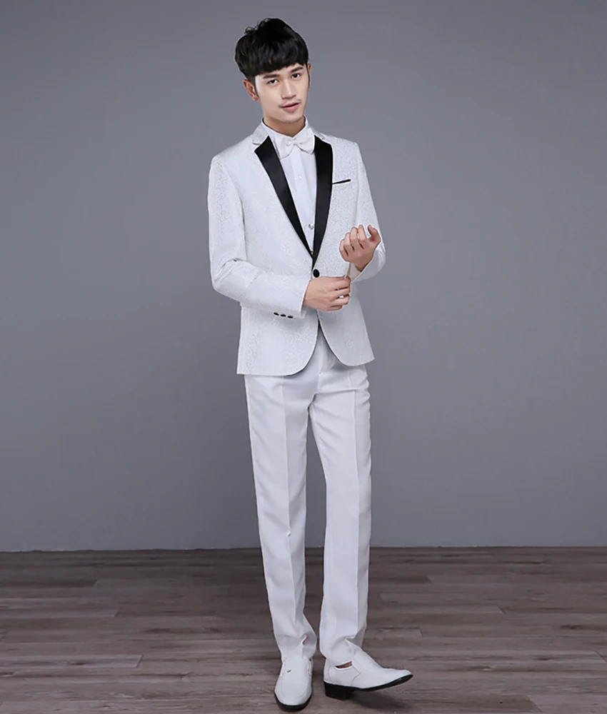 

Graceful Embroidered wedding men's suit Delicate 2-piece Men's Suit ( Blazer+Pants ) Men's Stage Costume Homecoming Gowns