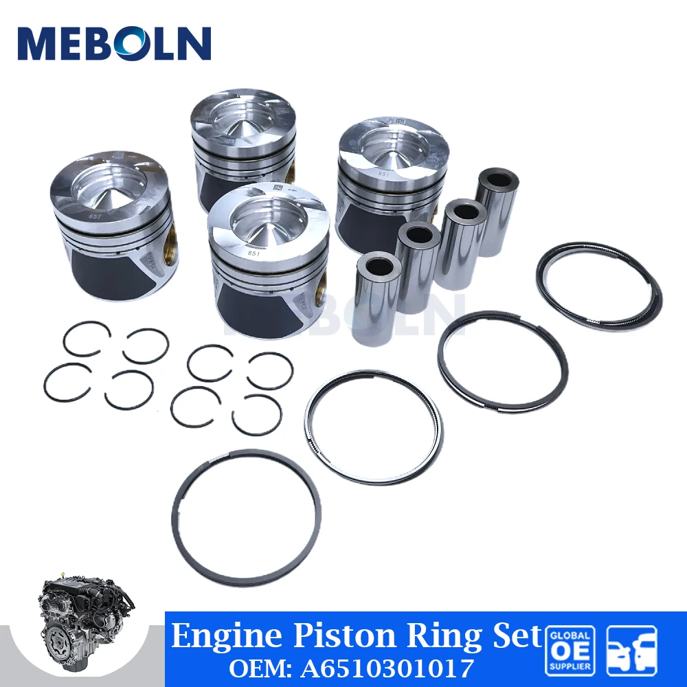 

STD 4 PCS Engine Piston &Piston Ring Set For Mercedes Benz OM651 CLS220 CLS350 CLS200 Car Accessories A6510301017 A6510301117
