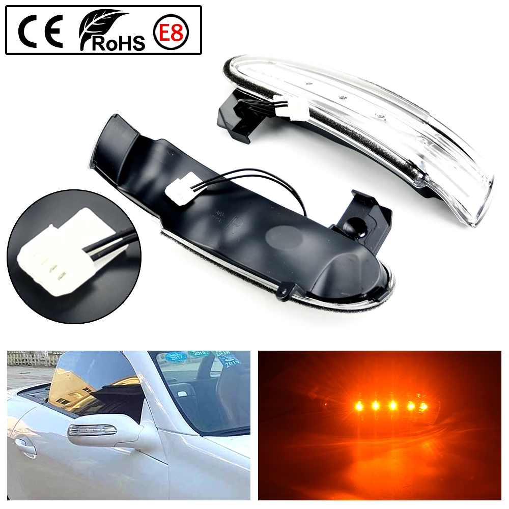 

Car LED Rearview Mirror Turn Signal Light Indicator w/ Kits For Mercedes Benz SLK-Class R171 W171 SL-Class R230 W230