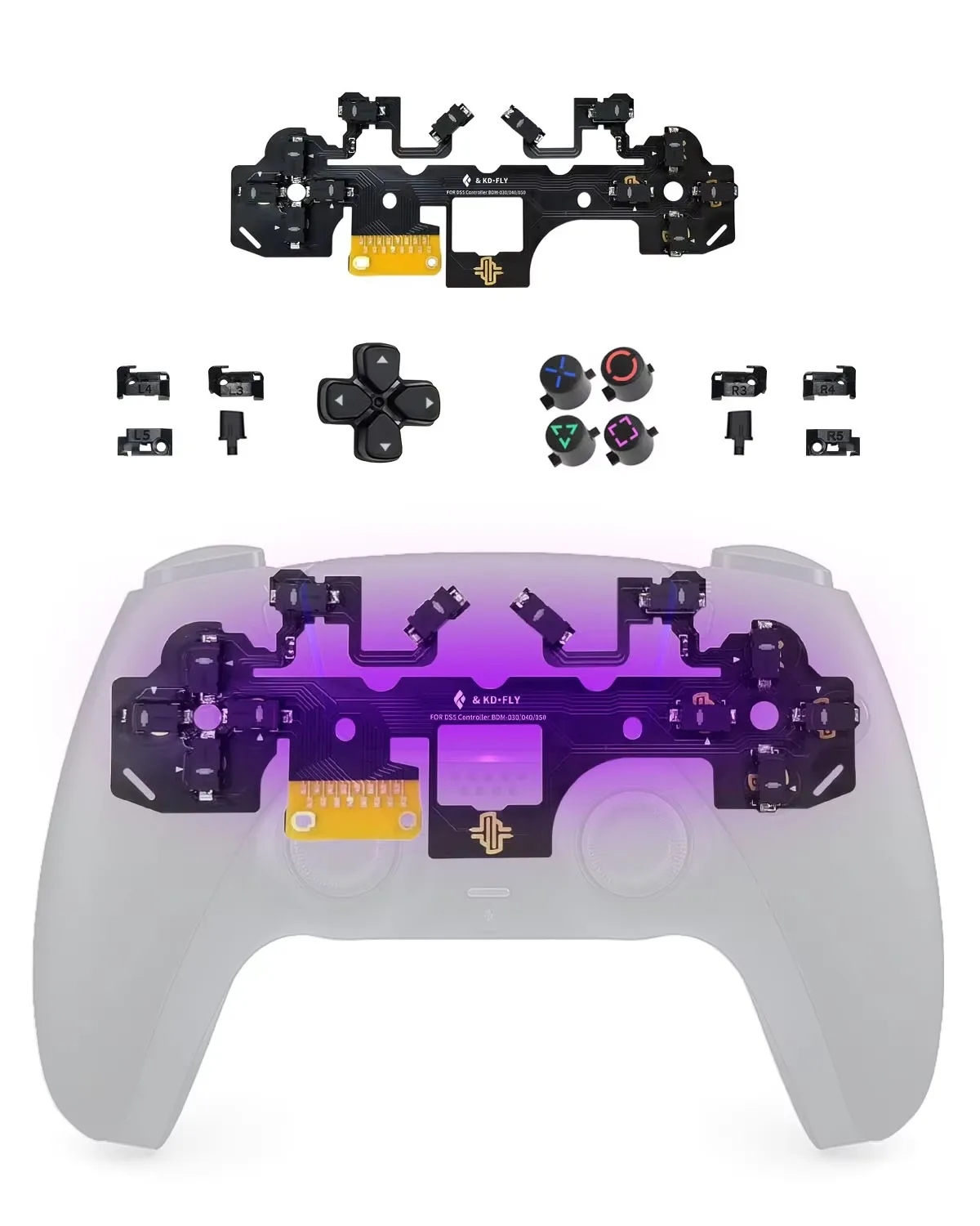 Suitable for PS5 Controller BDM-030/040/050/060, Omron Micro Switch 12 Key Kit - Fast Response to Enhance Gaming Experience