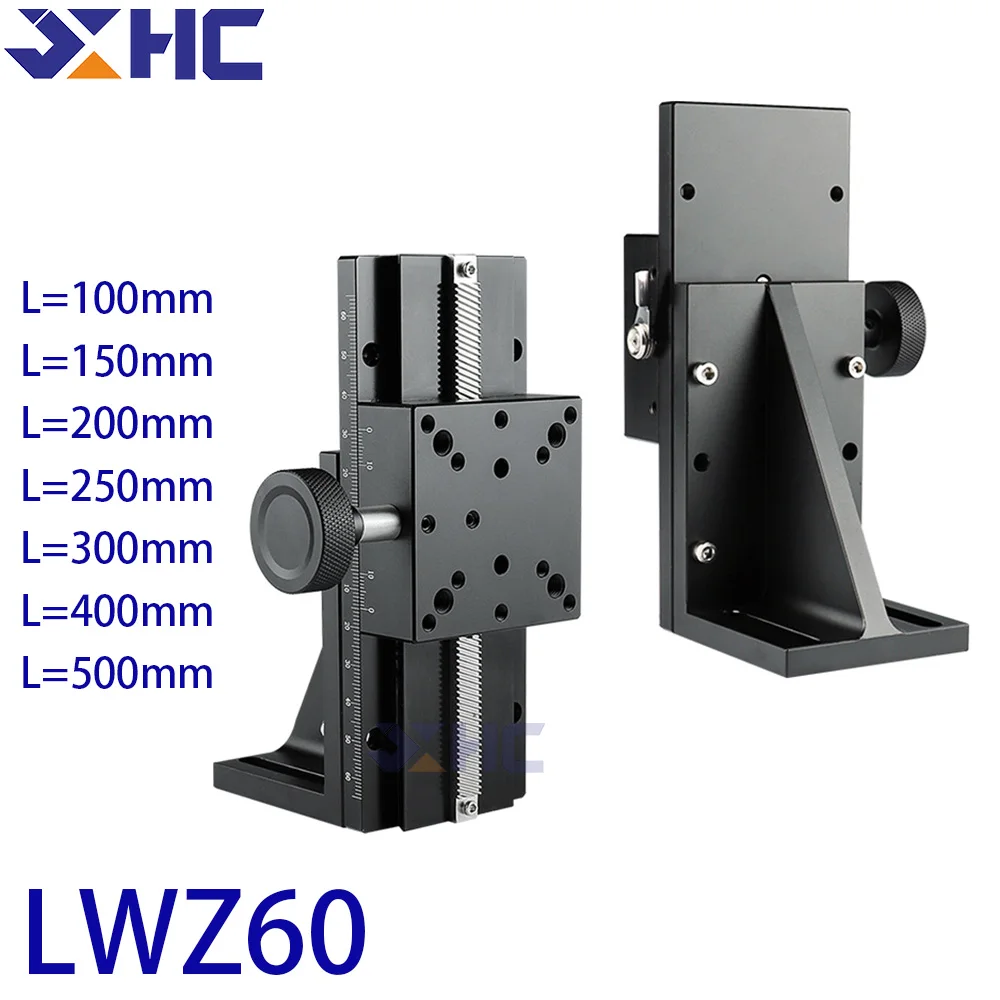 

Z Axis LWZ60 L=100-500mm Dovetail Groove Linear Long Stroke Fine-Tuning Sliding Table Manual Displacement Trimming Platform