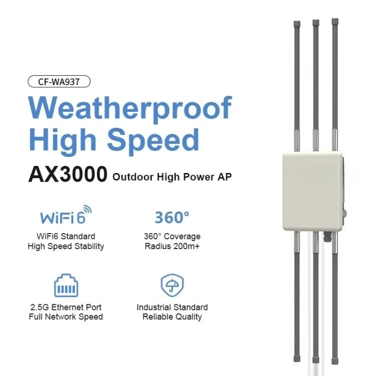 WA937 WiFi 6 3000Mbps Outdoor WiFi Dual Band High Power Wireless Base Station Broadband Amplifier