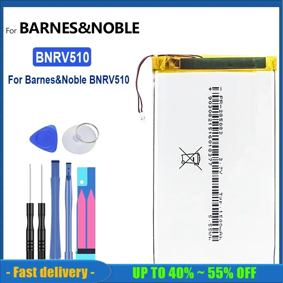 BNRV510 1500mAh Battery For Barnes & Noble BNRV510 Nook Glowlight Plus 2015 Kobo Glo HD H2O E-book Aura N514 Edition2 Edition 2