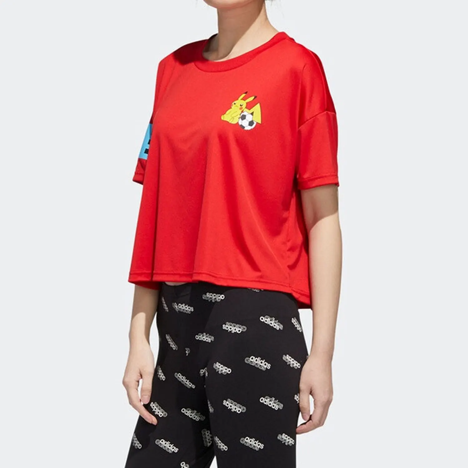 

Adidas genuine Pok é mon co branded women's summer loose short sleeved T-shirt GN3006